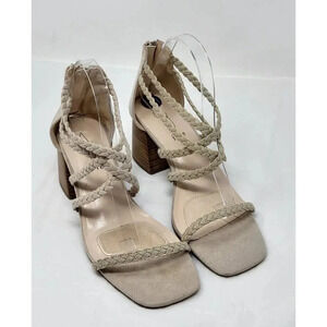 Joie Felina Women's beige Suede Multi Strappy Heeled Sandals Shoes US 10